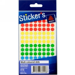 Label F/P 8MM Multi Col Dot 932291 - Avery